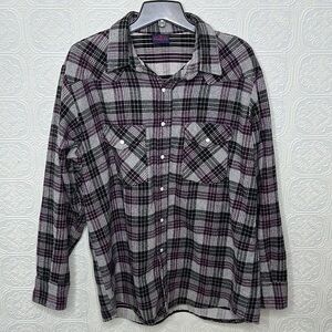 Dakota | Heavy Duty Plaid Flannel, Black, Gray, Purple & White
